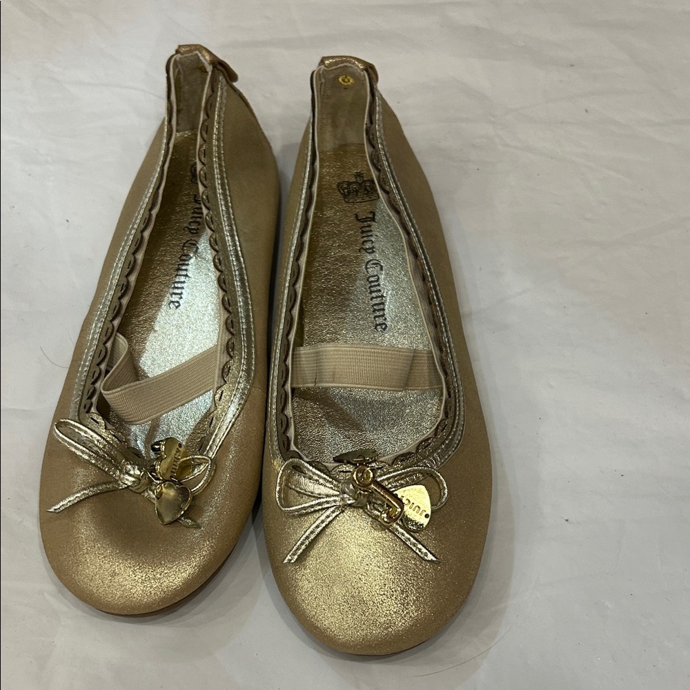 Juicy Couture Shimmering Gold Kids Dress Shoes